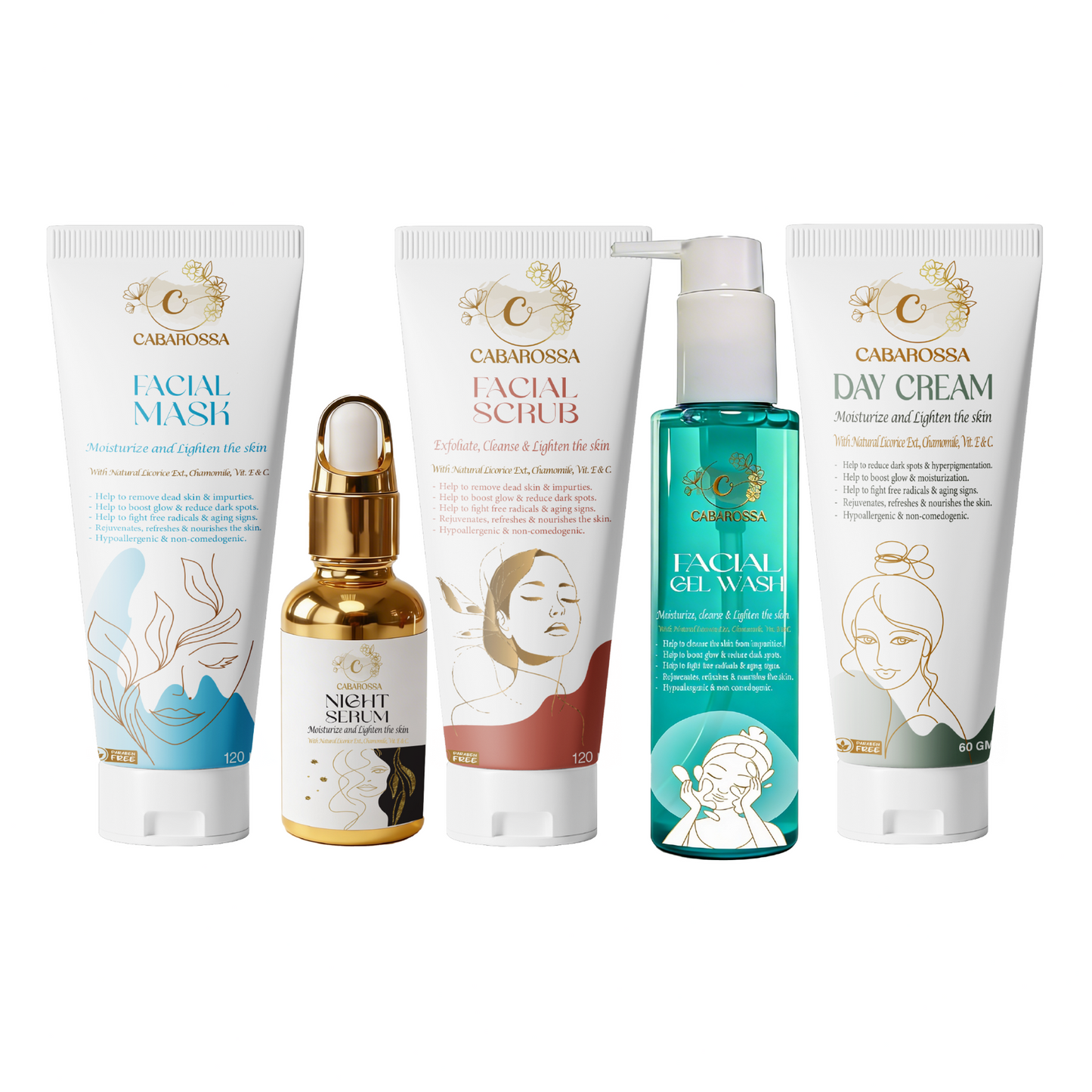 مجموعة العناية بالبشرة للوجه Cabarossa Daily Facial Skincare Routine